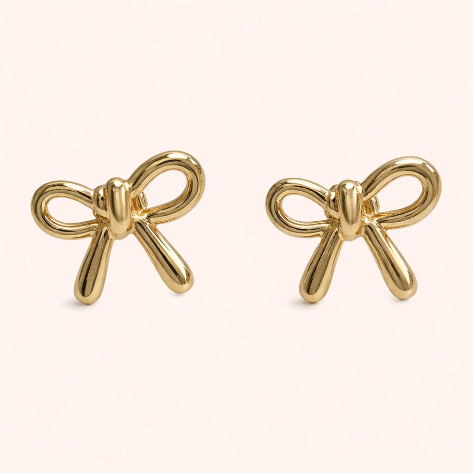 Aretes en forma de moño liso