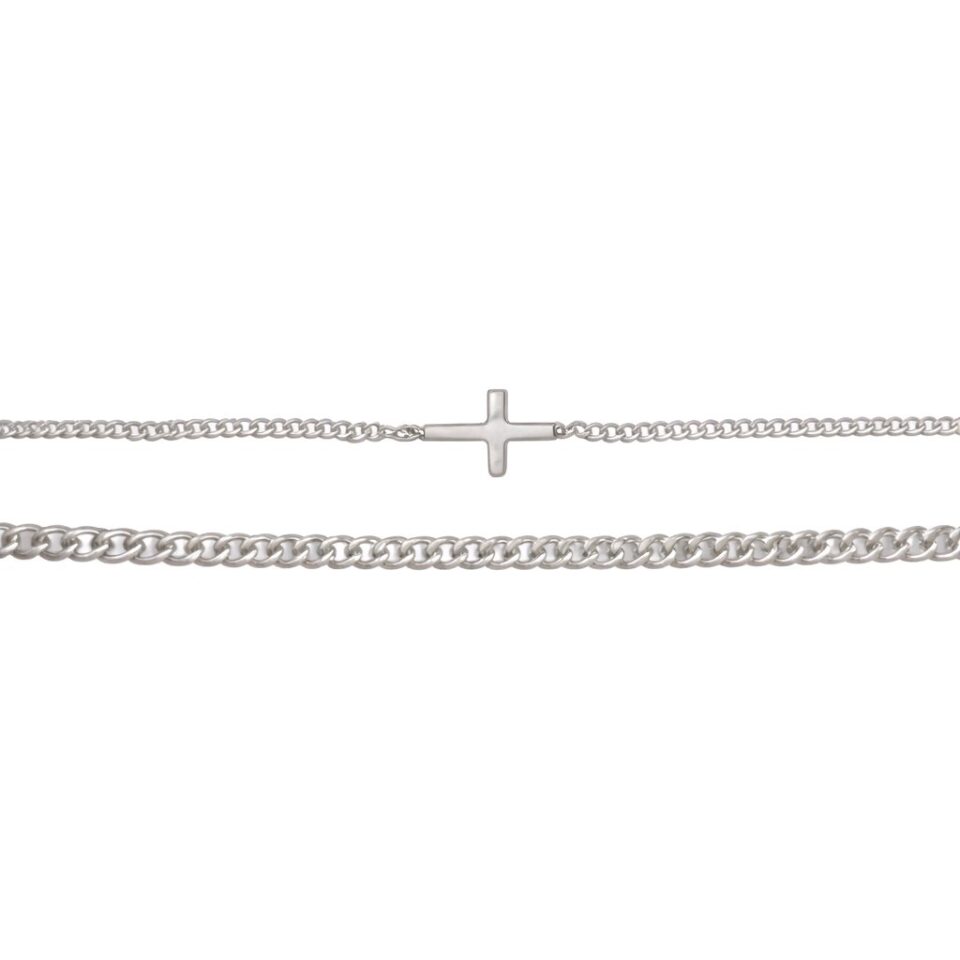 Pulsera de hombre dos tiempos con cruz